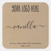 キャンドルパーソナライズされたラベルクラフト背景シール スクエアシール (正面)