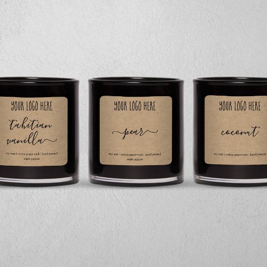 キャンドルパーソナライズされたラベルクラフト背景シール スクエアシール