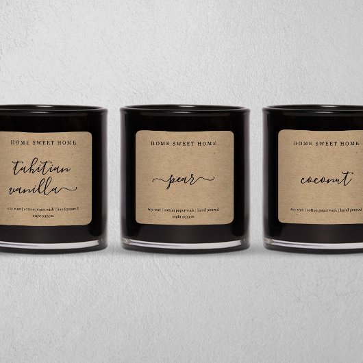 キャンドルパーソナライズされたラベルクラフト背景シール スクエアシール