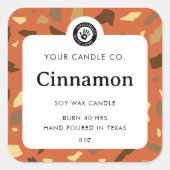 キャンドルパーソナライズされたラベル – カスタマイズ可能なシール スクエアシール (正面)