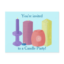 キャンドルパーティの招待状ポストカード