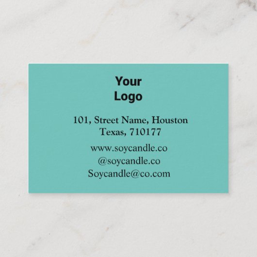 キャンドルビジネス会社のWebサイトのEメールの日付を追加 名刺 (裏面)