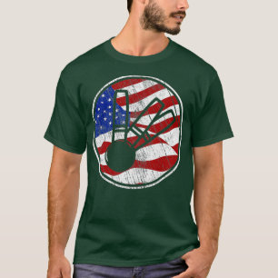 キャンドルピンボーリングアメリカンフラッグビンテージキャンドルピンB Tシャツ