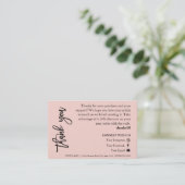 キャンドルピ気にックシックなスクリプトサンキューカード 名刺 (スタンド正面)