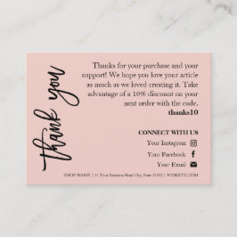 キャンドルピ気にックシックなスクリプトサンキューカード 名刺