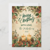 キャンドルピ素朴ネコーンクリスマス シーズンカード (正面)