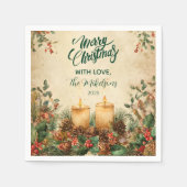 キャンドルピ素朴ネコーンクリスマス スタンダードカクテルナプキン (正面)