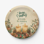 キャンドルピ素朴ネコーンクリスマス ペーパープレート (正面)