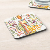 キャンドルフレイムワードクラウドアートプリント コースター (左側)