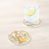 キャンドルフレイムワードクラウドアートプリント コースター (側面)