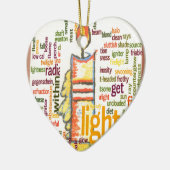 キャンドルフレイムワードクラウドアートプリント セラミックオーナメント (左)