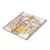 キャンドルフレイムワードクラウドアートプリント タイル (側面)