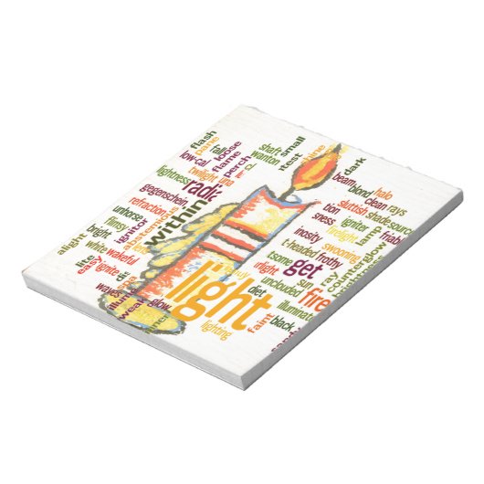 キャンドルフレイムワードクラウドアートプリント ノートパッド (回転)