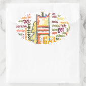 キャンドルフレイムワードクラウドアートプリント 楕円形シール (バッグ)