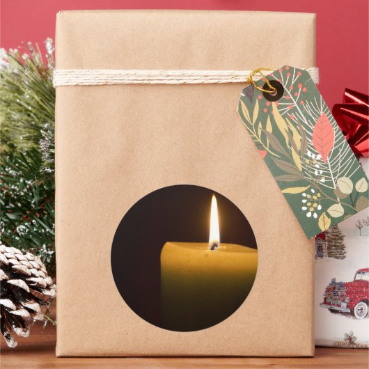 キャンドルフレームクラシック丸シール ラウンドシール (クリスマス)