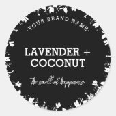 キャンドルプロダクトラベルステッカーブラック ラウンドシール (正面)