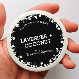 キャンドルプロダクトラベルステッカーブラック ラウンドシール