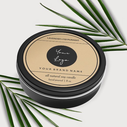 キャンドルプロダクトラベルデザイン ラウンドシール