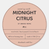 キャンドルプロダクトラベルデザイン ラウンドシール (正面)