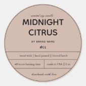 キャンドルプロダクトラベルデザイン ラウンドシール (正面)