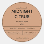 キャンドルプロダクトラベルデザイン ラウンドシール (正面)