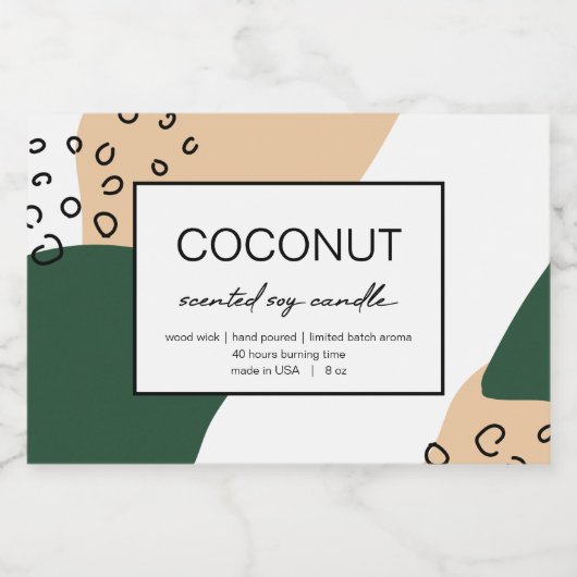 キャンドルプロダクトラベル抽象デザイン フードラベル (シングルラベル)