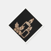 キャンドルホリエレガントー金ゴールドフェイククリスマス スタンダードカクテルナプキン (角)