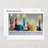 キャンドルホリデーカードクリスマスハヌカー感謝祭 シーズンポストカード (正面/裏面)