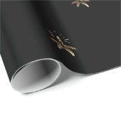 キャンドルホルダーブラック&金ゴールドエレガントクリスマス ラッピングペーパー (ロールコーナー)