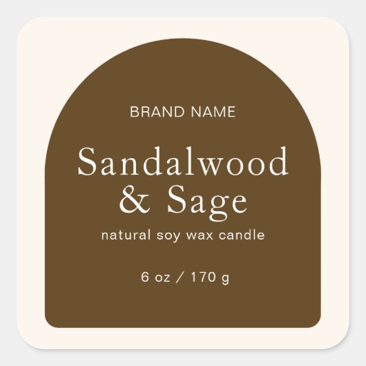 キャンドルボホモダンミニマル製品パッケージ スクエアシール (正面)