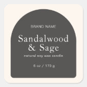 キャンドルボホモダンミニマル製品パッケージ スクエアシール (正面)