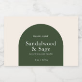 キャンドルボホモダンミニマル製品パッケージ フードラベル (シングルラベル)