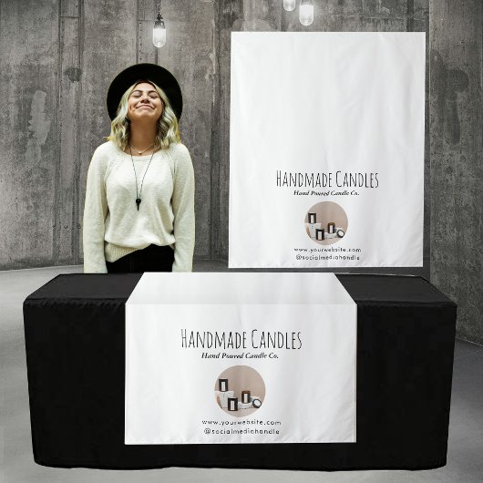 キャンドルポップ・アートのアップショップテーブルランナーサインフォトベンダー タペストリー