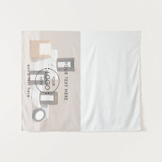 キャンドルポップ・アートのアップショップテーブルランナーサインロゴベンダー タペストリー (正面(横))