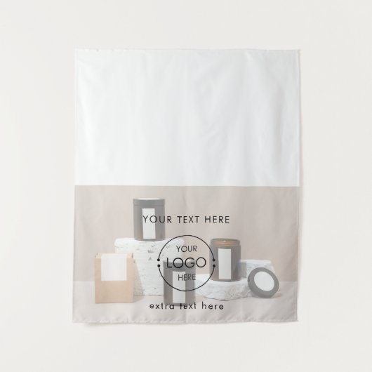 キャンドルポップ・アートのアップショップテーブルランナーサインロゴベンダー タペストリー (正面)