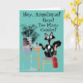 キャンドルマンガのおもしろい焼き菓子が多過ぎる カード (黄色い花)