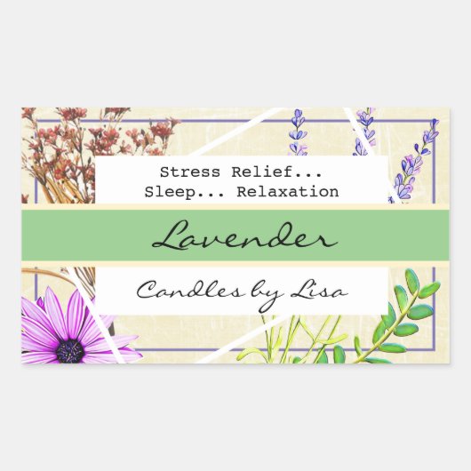 キャンドルメイキングのラベル 長方形シール (正面)