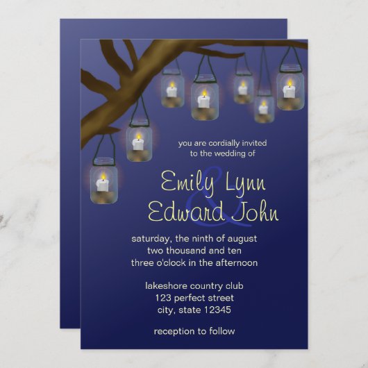 キャンドルメイスン結婚ズ・ジャース 招待状 (正面/裏面)