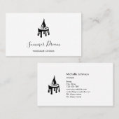 キャンドルメモダンーカーバラ金ゴールドミニマリストビーズワックス 名刺 (正面/裏面)