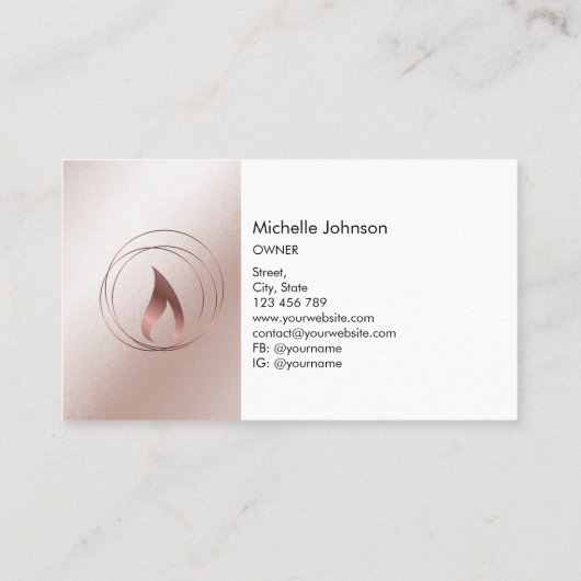 キャンドルメモダンーカー赤面ピンクキャンドルメミニマルーカー 名刺 (裏面)