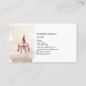 キャンドルメモダンーカー赤面ピンクシンプル 名刺 (裏面)