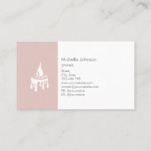 キャンドルメモダンーカー赤面ピンクミニマリストビーズワックス 名刺 (裏面)