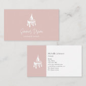 キャンドルメモダンーカー赤面ピンクミニマリストビーズワックス 名刺 (正面/裏面)