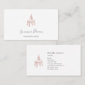 キャンドルメモダンーカー赤面ピンクミニマリストビーズワックス 名刺 (正面/裏面)