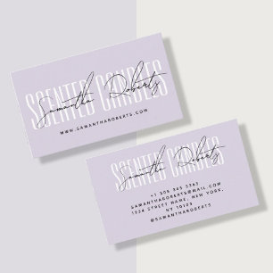 キャンドルメーカーモダンタイポグラフィスクリプトlavender 名刺