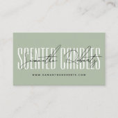 キャンドルメーカーモダンタイポグラフィスクリプトsage green 名刺 (正面)