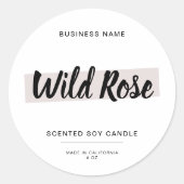 キャンドルモダン製品ラベルクラスステッカー ラウンドシール (正面)