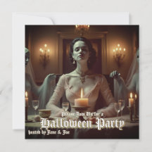 キャンドルライトでのゴシック様式のハロウィーンの晩餐会