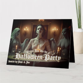 キャンドルライトでのゴシック様式のハロウィーンの晩餐会 カード