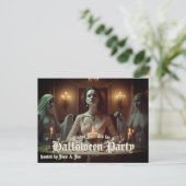 キャンドルライトでのゴシック様式のハロウィーンの晩餐会 シーズンポストカード (スタンド正面)